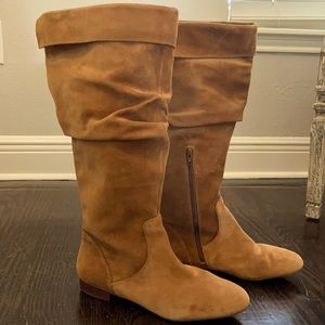 Suede knee high boots